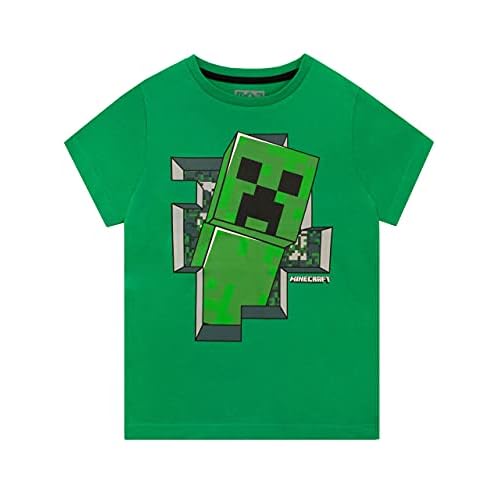 Minecraft - Camiseta para niño talla 9-10años, color verde