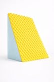 Travesseiro Triangular Ortopédico Espuma 65x45cm Encosto Confortável Azul E Amarelo Almofada Para Costas Coluna Gravidez Pós Cirurgia Refluxo Apoio Lombar Descanso De Corpo
