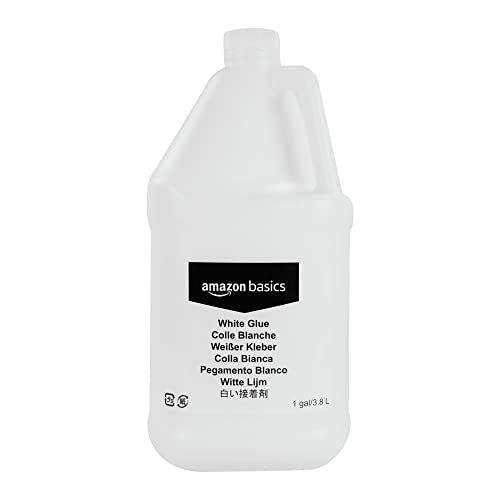 Amazon Basics All Purpose Washable School Classroom Liquid Glue, Great for Making Slime, 1 gallon Bottle, 2-Pack, White
