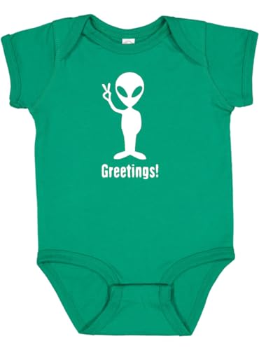 Greetings Alien Baby Bodysuit, Kids Soft, and Short Sleeve Cotton Bodysuit, Newborn Baby Girl & Boy Gift