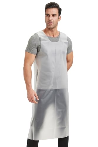 Nanxson Waterproof TPU Apron Lightweight Work Apron Adjustable for Dishwashing Lab Pet Grooming Car Washing Dishwashing