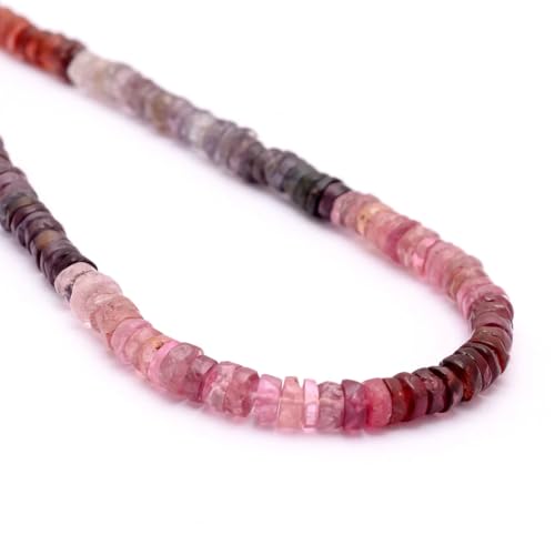 Perles Heishi multi-spinelles 4-5mm naturelles AAA+ pour création de bijoux de 40cm - 3