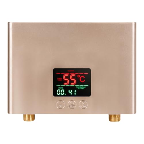 Fazvncv Calentador de agua eléctrico de bajo consumo de 5500 W, sistemas de agua caliente con control remoto con pantalla LED para uso debajo del fregadero