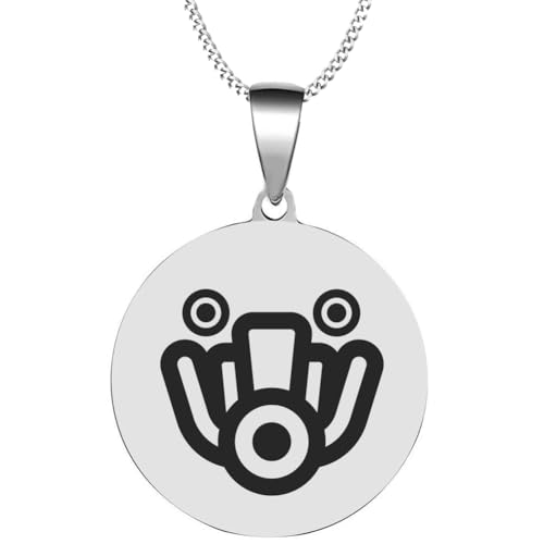 KOVEVE Aztec Xochitl Ancient Culture Flower Engraved Symbol Stainless Steel Jewelry Pendant Necklace Chain