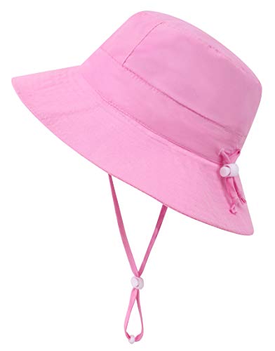 Simplicity Baby Girl Wide Brim Bucket Sun Hat Pink Foldable, Pink 0-12 Months