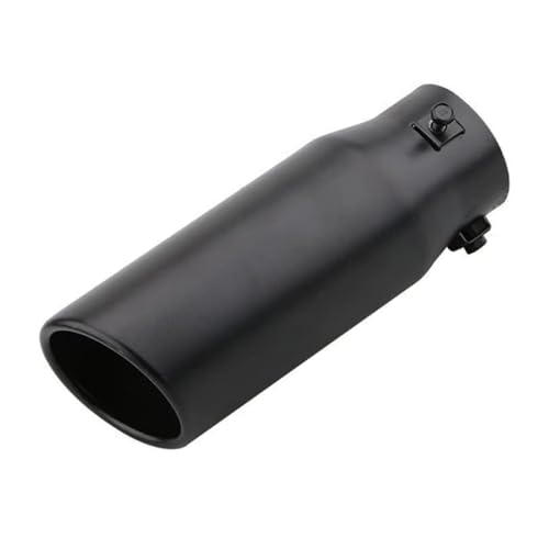 srasakan 車用 マフラーカッター ストレート式 マフラーチップ 口径63mm エキゾーストチップ 斜めカット ステンレス製 排気管 マフラー パイプ テールパイプ 外装 パーツ カスタム 大型車 軽自動車 取付直径38-53mmに対応 ブラック