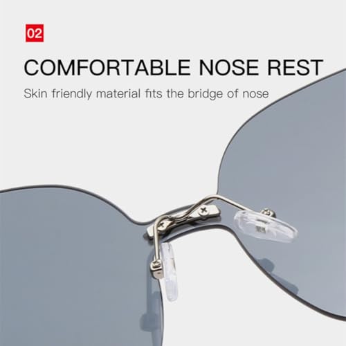 Lunettes de soleil œil de chat sans monture légères anti éblouissement