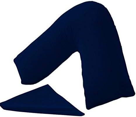 HOMES-LINEN Orthopaedic V-Shaped Pillow Extra Cushioning Support For Head, Neck & Back (White, V-Pillow With Cover)