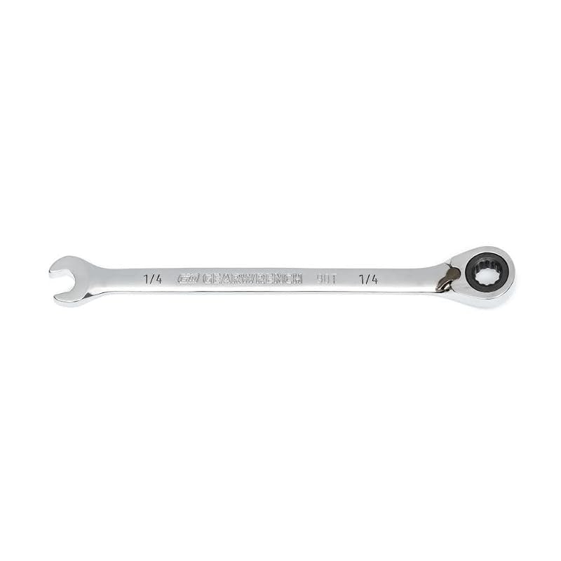 Chave Combinada com Catraca Reversível GEARWRENCH, 1/4 pol. (6,35 mm), 12 Pontos, 90 Dentes, 13,0 cm, 86640, 1 unidade