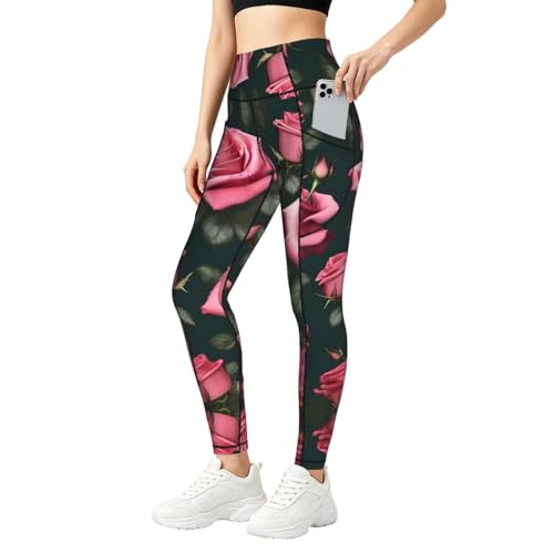 Leggings con estampado de ojos de calavera rosa para entrenar con actitud