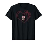 Stanford Cardinal Bow Heart Black Officially Licensed T-Shirt