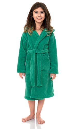 TowelSelections Girls Robe, Kids Soft Plush Hooded Fleece Bathrobe