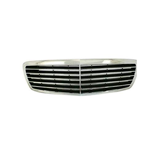Perfit Liner Front Chrome Black Grille Grill Compatible With MERCEDES Benz W211 E Class Sedan E320 E350 E500 E55 AMG Fits W/Avantgarde Package W/O Proximity Cruise Control Model MB1200141 2118800583