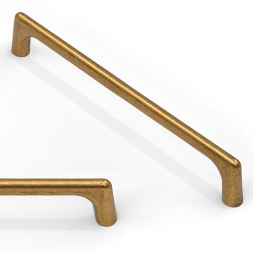 Asimerdeco 10 Pack Antique Brass Cabinet Pulls 6.3 Inch(160mm) Kitchen Cabinet Handles Solid Zinc Alloy Cabinet Hardware Drawer Pulls