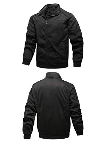 Ftcayanz Men's Flight Bomber Jacket Cotton Lightweight Softshell Windbreaker Zip Coat Outwear Army Green X-Large #TOP1