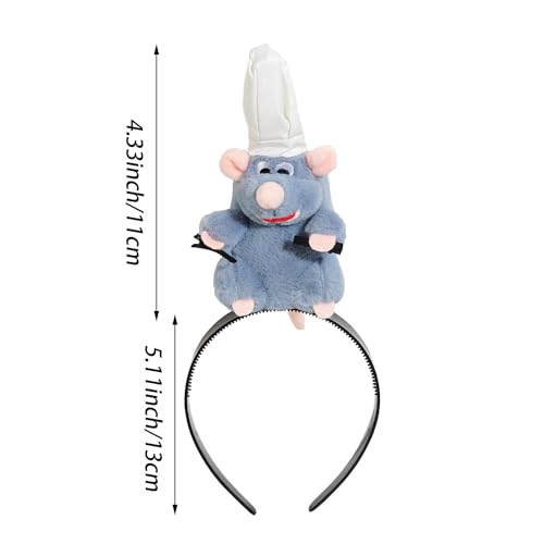 Rat Headband, Mouse Plush Cute Mouse Stuffed Animal Headwear Cartoon Costume Props Funny Gifts for Adults