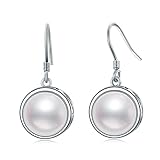 Pendientes de gota de perlas reales para mujer, plata de ley, exquisitos aretes de perlas de agua dulce, hipoalergénicos, regalo para Navidad, día de San Valentín, día de la madre, joyería BETHZA