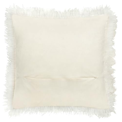 Coussin Rowan en fausse fourrure douce style Mongol et velours chic