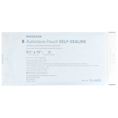 McKesson Autoclave Pouches, Self-Sealing, Steam and Ethylene Oxide Sterilizers, 5 1/4 in x 10 in, 200 Count, 1 Pack - Thumbnail 3