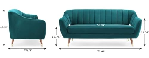 Image of Supernal 3 Seater Sofa Set with Brass tip Legs Perfect Gives Luxurious Look for Home /Living Room /Office /Guest Room /Hotels /Lounge