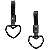 Qulkws 2 PCS Handle Warning Pull Ring, Heart-Shaped Car Handle Straps, Drift Charm Rear Bumper Warning Ring for Train Bus Car