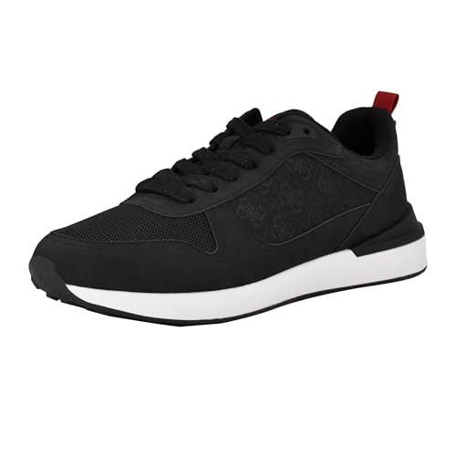 Guess Men's Olivos Sneaker, Black Logo Multi 001, 10