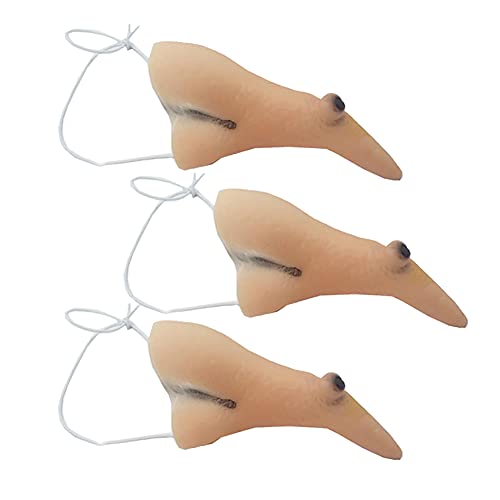 GSHLLO 3 PCS Latex Witch Fake Nose Halloween Nose Cosplay Props with Elastic Band Halloween Costume for Adult