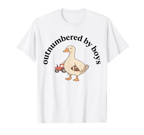 Outnumbered By Boys Funny Mom Baseball Goose Mothers Day T-Shirt