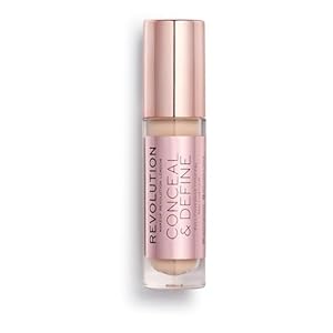 Revolution, Conceal & Define Concealer, Full Coverage & Lightweight, Long-Lasting Matte Finish, Vegan & Cruelty Free, C3 Fair to Light Skin Tones, 0.14 oz