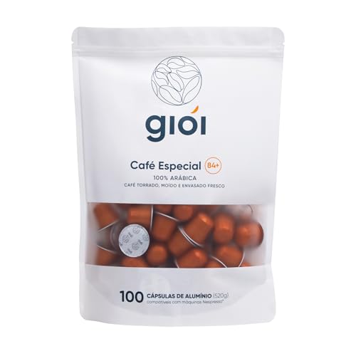 Gioi Café Especial, 100% Arábica, 100 Cápsulas Compatíveis com Nespresso®, 84+ Escala SCA (100 Cápsulas, Blend Média)
