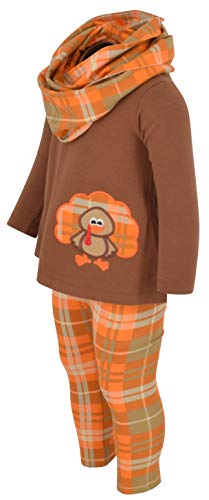 Unique Baby Girls Kids Toddler 3pc Outfit Set Long Sleeve A-Line Tunic Top Leggings and Scarf2