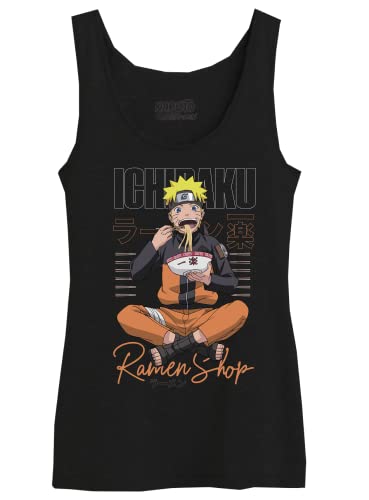 Naruto Shipudden Wonashitk010 Camiseta de Tirantes para, Negro, XS para Mujer