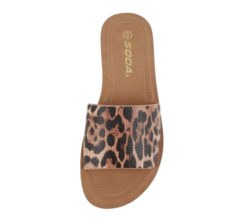 Image of Soda Shoes Efron-S Women Flip Flops Basic Plain Slippers Slip On Sandals Slides Casual Peep Toe Beach