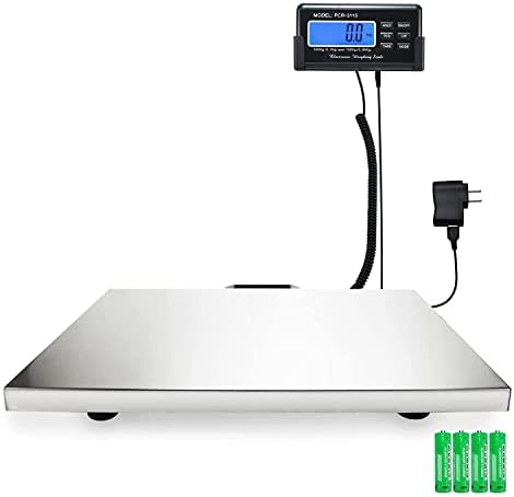 Charmline Digital Livestock Scale 660Lbs x 0.2Lbs, Pet Vet Scale Large Platform 12x15 Inch, Stainless Steel Industrial Floor Scale Postal, Shipping Scale, Pig Scale, Dog Weight Scale…