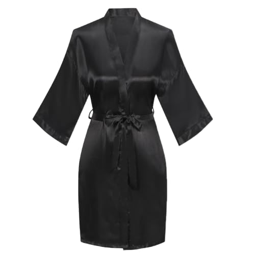 Image of Super Shopping-zone Women's Pure Bride Robes Embroidery Bridesmaid Robes Bridal Party Kimono Robe Wedding Sleepwear