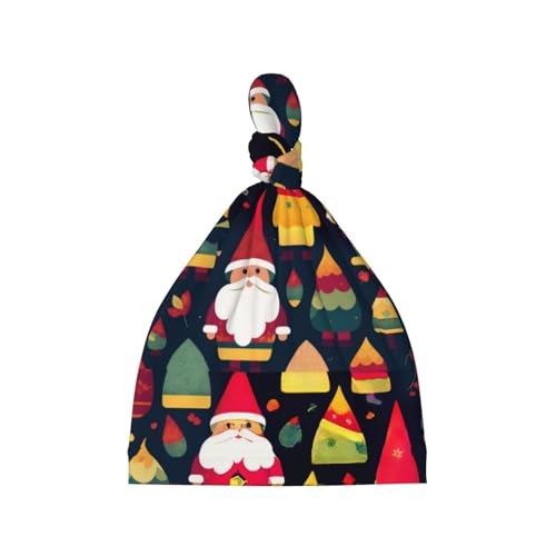 Baby Beanie Santa Claus with a Long hat Knotted Hat - Soft, Warm, Comfortable, Headwear for Newborns, 0-6 Months Black