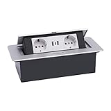 Pop-up Steckdose mit 2 USB & 1 Typ-C | Versenkbare Tischsteckdose aus...