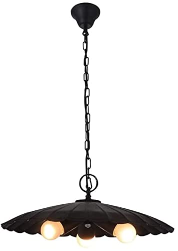 Chandelier lustre de plafond rétro nordique en fer forgé noir réglable