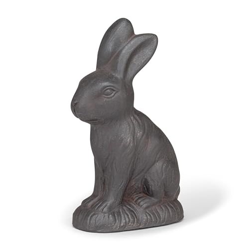 Statue lapin assis en ciment de qualité supérieure effet brut anthracite - 2