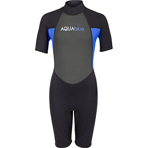 Aqua Blue 3mm Boy's Springsuit Wetsuit - 10