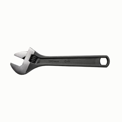 AGRICO TATA 8 Inch Adjustable Spanner | Heavy-Duty Wrench with Rust-Proof Black Phosphate Finish | Universal Hand Tool for Plumbing, Nuts & Bolts (WRA001, Black)