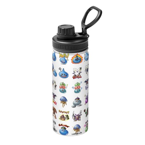 ドラクエ 魔法瓶 水筒 スポーツウォーターカップ スポーツボトル 直飲み ステンレス マグ ボトル 大容量 ポータブル こぼれ防止 持ち手付き 真空断熱 持ち運びが簡単 保温保冷 アウトドア 登山 自転車 遠足 男女兼用 18oz