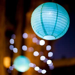 Uniqooo 18Pcs Ocean Blue Paper Lantern Wedding Party Decoration Set, Hanging Japanese Lantern Decor Supply, Easy Assemble, For Home Outdoor Baby Bridal Shower, Birthday Favor Supply, Assorted Sizes #TOP5