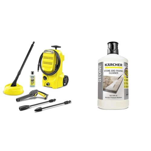 Kärcher K 3 Classic Home Pressure Washer, Pressure: max. 120 bar, Flow Rate: 380 l/h, Area: 25 m²/h & 62957650 3-in-1 Stone Plug and Clean - Black