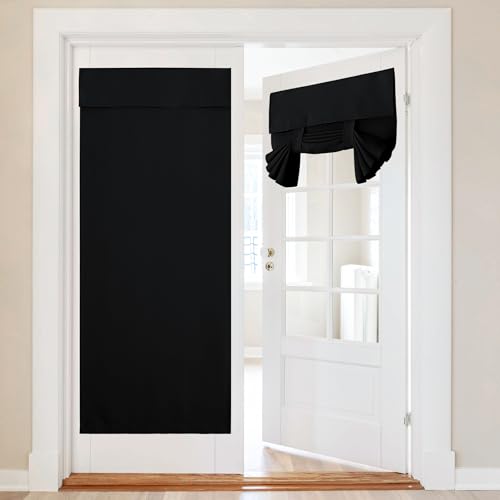 NICETOWN Black Out Door Curtains for Doorway, Thermal Insulated Halloween Window Covering Tricia Door Blinds for Patio Door/RV Camper/Motorhome, W26 x L80 Inches, 1 Panel by NICETOWN - Used condition - CA$15.03