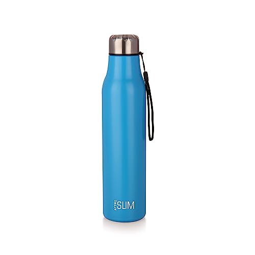 Image of ATTRO Slim Stainless Steel Single Wall 1000ml Water Bottle, Light Weighted Leak -Proof Use for Office, School, Outdoor & Gym - Blue