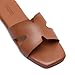 RockDove Women's Solara H-Strap Flat Sandal Comfort Slide for Casual Everyday Wear, Size 8 US Women, Brown