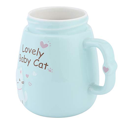 Caneca de cerâmica de 500 ml com tampa, padrão de animal bonito Caneca de cerâmica de grande capacid