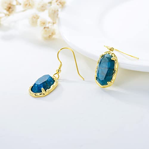 Jkr Blue Drop Earrings 18K Gold Plated Sterling Silver Dark Blue Stone Dangle Earrings Birthday Christmas Gifts For Women Her Girls #TOP1