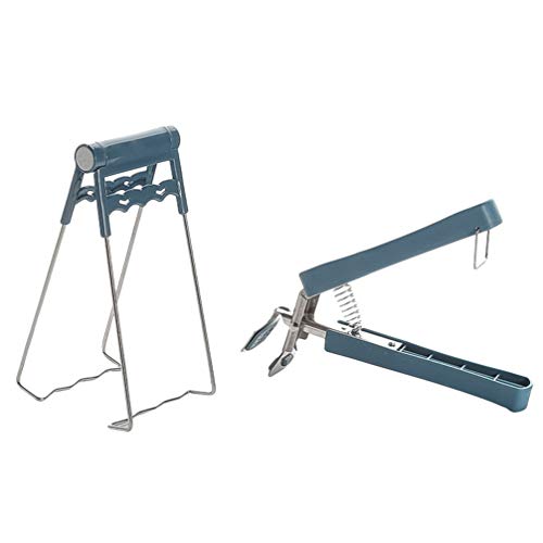 Cabilock 2 Pz Piatto Piatto Clip E Pizza Padella Pinza Teglia Padella Antiscivolo Pinze Piatto Ciotola Morsetti per Il Ristorante di Casa Blu Scuro